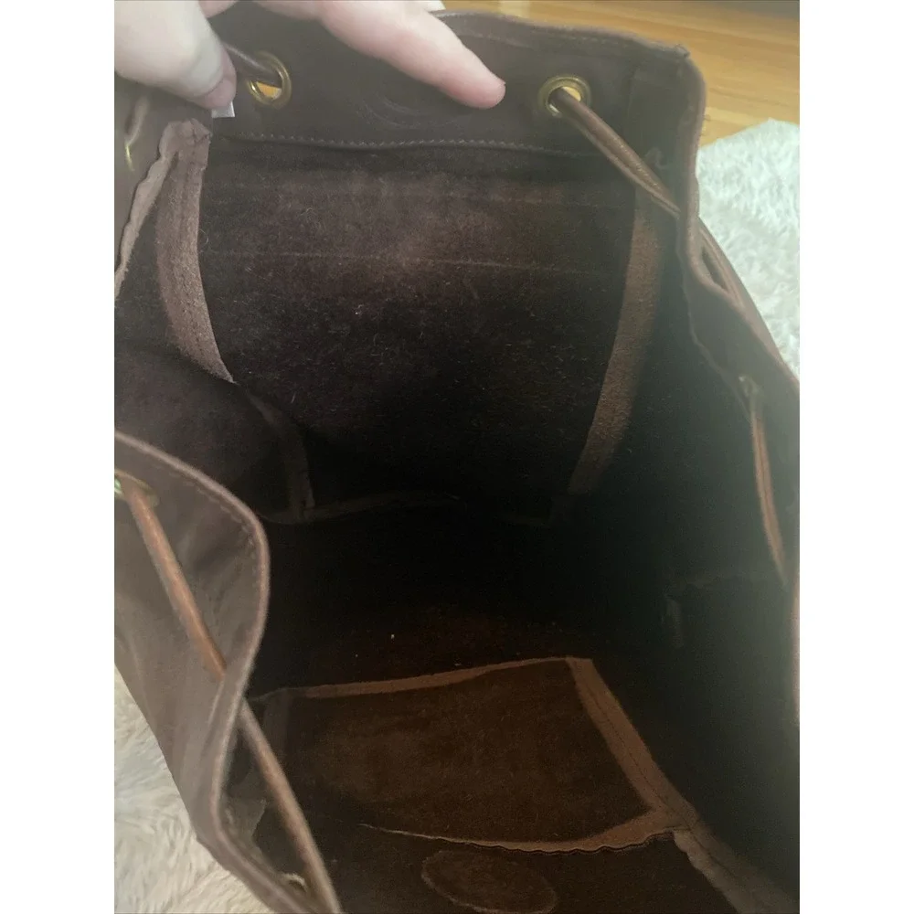 Boulder Ridge‎ Leather Flap Backpack Brown Patina Brass Hardware